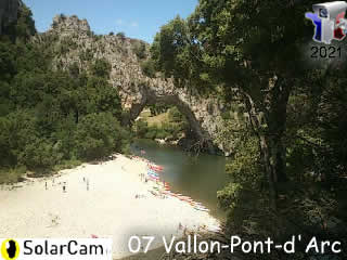 Webcam  solaire Solarcam vers le célèbre Pont d'Arc - via france-webcams.fr