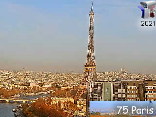Webcam Paris Live CAM HD - Tour EIFFEL France - via france-webcams.fr